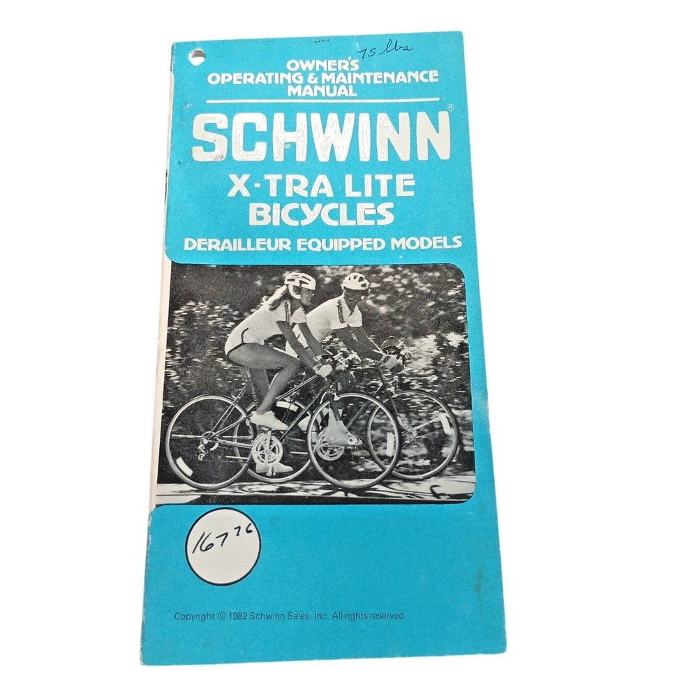 Vintage 1982 Schwinn XTRA LITE Bicycle Owners Manual - Derailleur Models 80s MTB